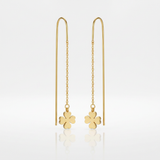 Patricia Stainless Steel Clover Threaded Drop Earrings — One Size / Gold — view 2