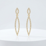 Sara 1.2ct CZ Delicate Double Teardrop Drop Earrings — One Size / Gold — view 1