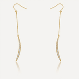 Luna 0.5ct CZ Delicate Moon Drop Earrings — One Size / Gold — view 1