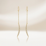 Luna 0.5ct CZ Delicate Moon Drop Earrings — One Size / Gold — view 2