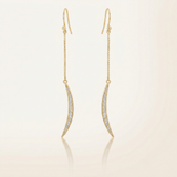 Luna 0.5ct CZ Delicate Moon Drop Earrings — One Size / Gold — view 3