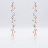 1.1Ct Vine Design Plated Earrings — One Size / Pink — view 2