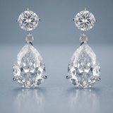 Shimmering CZ Earrings — One Size / Silver — view 3