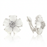 Flower Nouveau Earrings — One Size / White — view 1