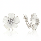 Flower Nouveau Earrings — One Size / White — view 2