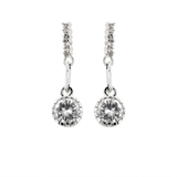 Cubic Zirconia Dangle Earrings — One Size / Silver — view 2