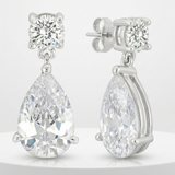 Avera - Avera Elegant Cubic Zirconia Drop Earrings in Silver - One Size - Silver - View 4
