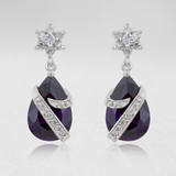 Avera - Avera Royal Wrapped Amethyst Earrings in Sterling Silver - One Size - Purple - View 2