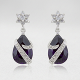 Avera - Avera Royal Wrapped Amethyst Earrings in Sterling Silver - One Size - Purple - View 3
