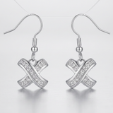 Avera - Avera Timeless Pave Drop Earrings in Silver - One Size - Silver - View 3