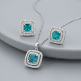 Avera - Avera Halo Stud Earrings In Turquoise And Aqua - One Size - Turquoise/Aqua - View 3