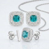 Avera - Avera Halo Stud Earrings In Turquoise And Aqua - One Size - Turquoise/Aqua - View 4
