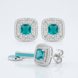 Avera - Avera Halo Stud Earrings In Turquoise And Aqua - One Size - Turquoise/Aqua - View 2
