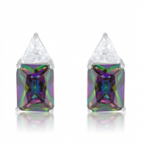 Avera - Avera Classic Mystic Cubic Zirconia Stud Earrings - One Size - Multi - View 2