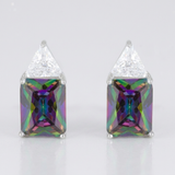 Avera - Avera Classic Mystic Cubic Zirconia Stud Earrings - One Size - Multi - View 3