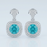 Avera - Avera Christal 2.3ct CZ Classic Drop Earrings - One Size - Turquoise/Aqua - View 4