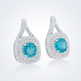 Avera - Avera Christal 2.3ct CZ Classic Drop Earrings - One Size - Turquoise/Aqua - View 3