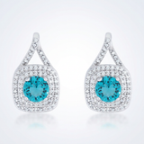 Avera - Avera Christal 2.3ct CZ Classic Drop Earrings - One Size - Turquoise/Aqua - View 2