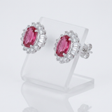 Chrisalee 3.3ct CZ Classic Stud Earrings — One Size / Pink — view 2