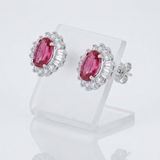 Chrisalee 3.3ct CZ Classic Stud Earrings — One Size / Pink — view 2