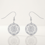 Avera - Avera .95 Ct Interlocking Circle and Cubic Zirconia Earrings - One Size - Silver - View 2
