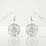 Avera - Avera .95 Ct Interlocking Circle and Cubic Zirconia Earrings - One Size - Silver - View 3