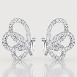 Avera - Avera .45 Ct Cubic Zirconia Butterfly Stud Earrings - One Size - Silver - View 2
