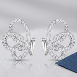 Avera - Avera .45 Ct Cubic Zirconia Butterfly Stud Earrings - One Size - Silver - View 3