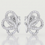 Avera - Avera .45 Ct Cubic Zirconia Butterfly Stud Earrings - One Size - Silver - View 4