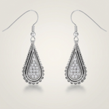 Avera - .45 Ct Tear Drop Earrings with CZ - One Size - Silver - View 2