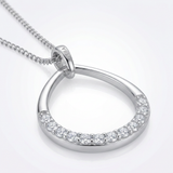 Avera - Avera Jewelry Crystal Teardrop Necklace Elegant Silver Pendant - One Size - Silver - View 4