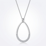Avera - Avera Jewelry Crystal Teardrop Necklace Elegant Silver Pendant - One Size - Silver - View 3