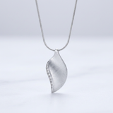 Avera - Avera Crystal Leaf Necklace in Polished Silver - One Size - Silver - View 2