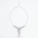 Avera - Bejeweled Cubic Zirconia Bib Necklace - One Size - Silver - View 2