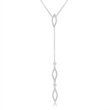 Avera - Avera Carmela 0.6ct Cubic Zirconia Classic Drop Lariat Necklace - One Size - Silver - View 2