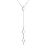 Avera - Avera Carmela 0.6ct Cubic Zirconia Classic Drop Lariat Necklace - One Size - Silver - View 3