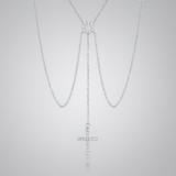 Avera - Miranda 0.3ct CZ Classic Lariat Cross Necklace - One Size - Silver - View 2