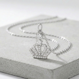 Avera - Jewelry Tabitha 0.5 ct Crown Pendant Necklace - One Size - Silver - View 4