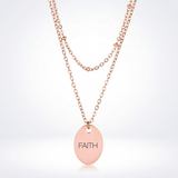 Avera - Jewelry Double Chain Faith Necklace In Rose Gold - One Size - Pink - View 3