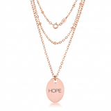 Avera - Avera Double Chain Hope Necklace In Rose Gold - One Size - Pink - View 2