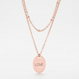 Avera Double Chain Love Necklace In Rose Gold — One Size / Pink — view 1