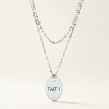 Avera - Avera Double Chain Faith Necklace In Sterling Silver - One Size - Silver - View 2