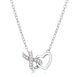 Avera - Avera Interlocking Heart Ribbon Pendant Necklace in Silver - One Size - Silver - View 2