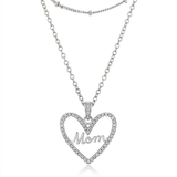 Avera - Avera Elegant Laye Mom Pendant Necklace in Sterling Silver - One Size - Silver - View 2