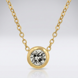 Avera Solitaire Bezel Cubic Zirconia Pendant Necklace Gold — One Size / Gold — view 1