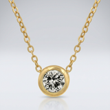 Avera Solitaire Bezel Cubic Zirconia Pendant Necklace Gold — One Size / Gold — view 2