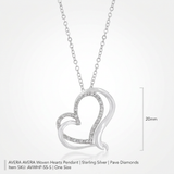 Avera - Avera Woven Hearts Pendant In Polished Sterling Silver - One Size - Silver - View 2