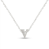 Avera - Avera Micro-Pave Initial V Pendant Necklace in Sterling Silver - One Size - Silver - View 2