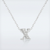 Avera - Avera Micro-Pave Initial X Pendant In Sterling Silver - One Size - Silver - View 2