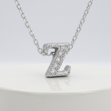 Avera Micro-Pave Initial Z Pendant in Sterling Silver — One Size / Silver — view 1
